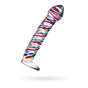 Sexus Glass Dildo Stripes W Base Blue/Red 16Cm V1055-7CC45842100019
