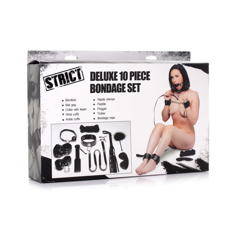 Strict Deluxe 10 Pc Bondage Set Black V1055-7CC45842100029