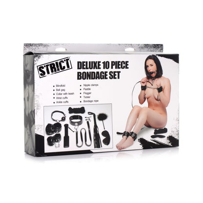 Strict Deluxe 10 Pc Bondage Set Black V1055-7CC45842100029