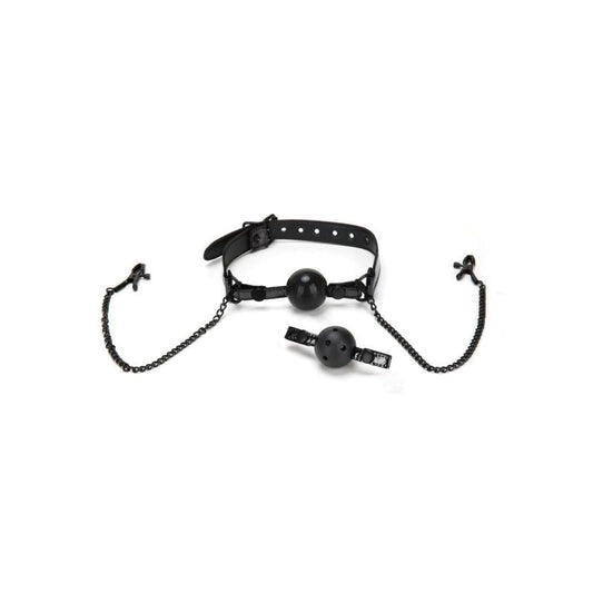 Whip Smart Diamond Ball Gag Nipple Clips - Black V1055-7CC45842100036