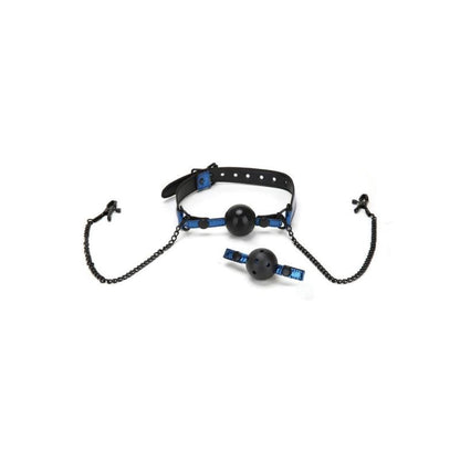 Whip Smart Diamond Ball Gag Nipple Clips - Blue V1055-7CC45842100037