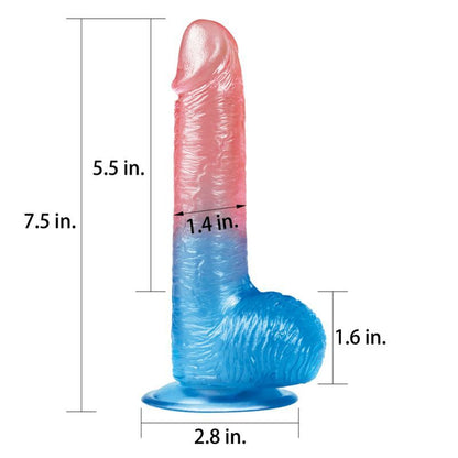 Lovetoy Dazzle Studs Dildo 7.5In Pink/Blue V1055-7CC45842100050