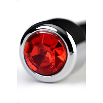 Metal Silver Urethral Plug With Ruby Rhinestone V1055-7CC45842100055