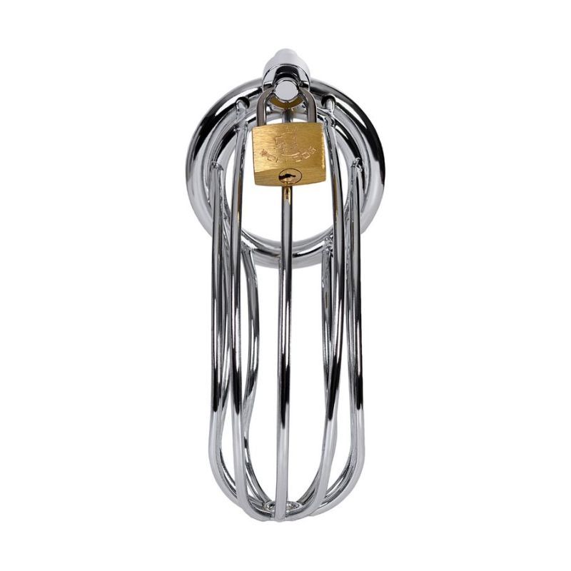 Metal Silver Birdcage Cock Cage V1055-7CC45842100059