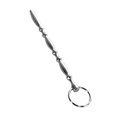Metal Silver Beaded Urethral Plug W Ring V1055-7CC45842100063