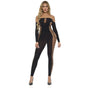 Pink Lipstick Diamond Drippin Bodystocking Black - Black V1055-7CC45842100087