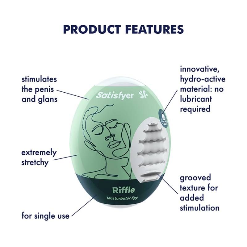 Satisfyer Masturbator Egg Riffle On The Go Pleasure With A Textured Twist V1055-7CD45877100033