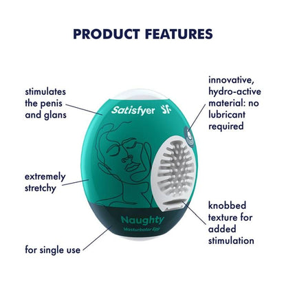 Satisfyer Masturbator Egg Naughty Compact Pleasure With A Wild Twist V1055-7CD45877100035