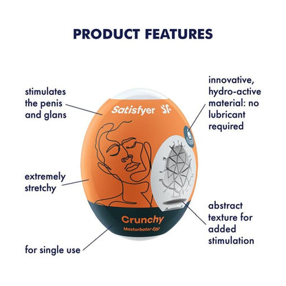 Satisfyer Masturbator Egg Crunchy Textured For Explosive Pleasure V1055-7CD45877100036