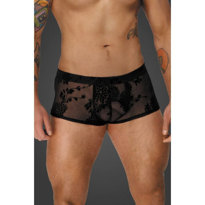 Noir Flock Embroidery Short Shorts V1055-7CZ45870100061