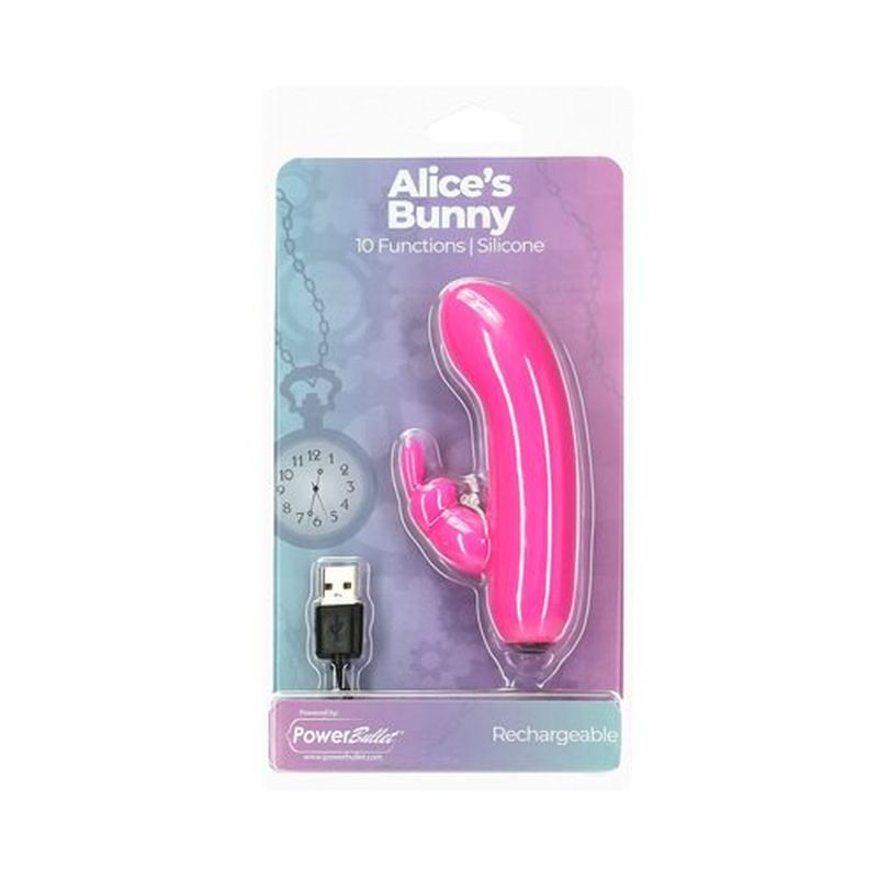 Powerbullet Alices Bunny Rechargeable Bullet W Rabbit Sleeve Pink V1055-7DM45855100158