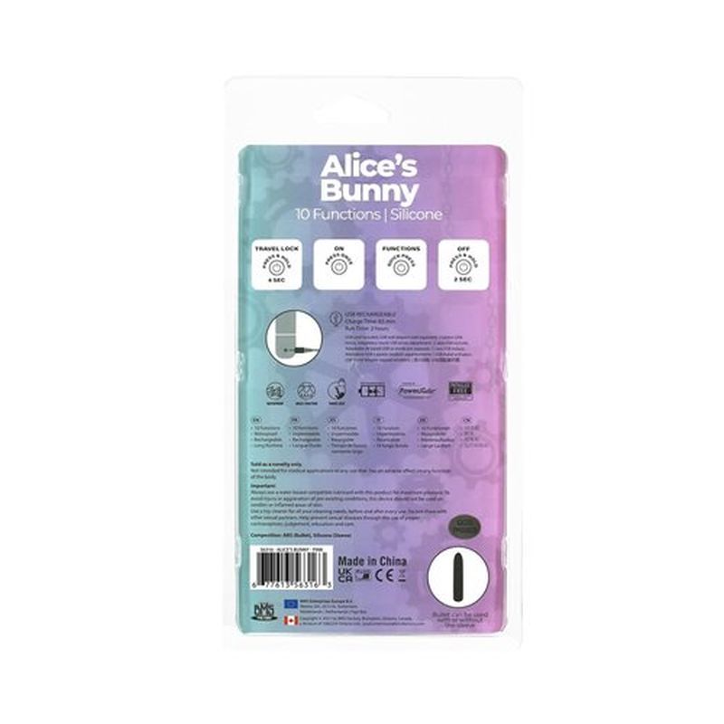 Powerbullet Alices Bunny Rechargeable Bullet W Rabbit Sleeve Pink V1055-7DM45855100158