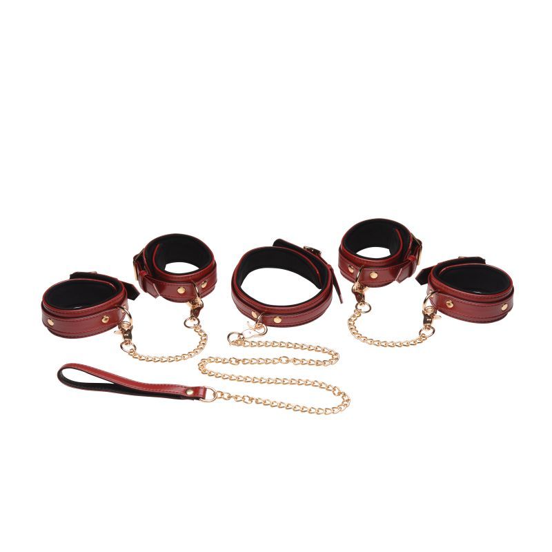 Master Series 6 Pc Bondage Set Burgundy V1055-7DM45855100184