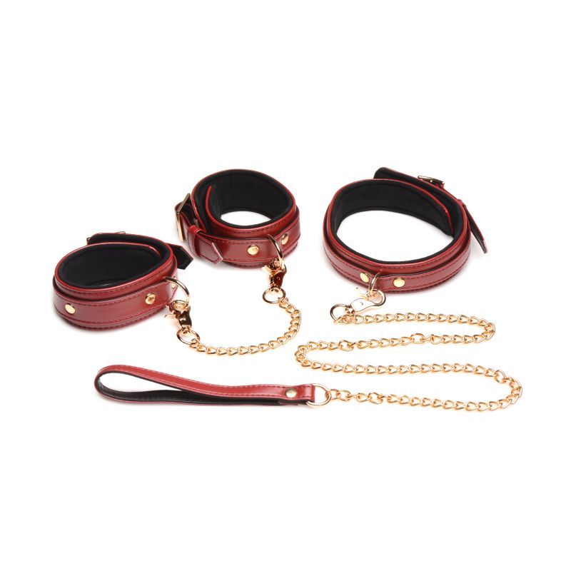 Master Series 6 Pc Bondage Set Burgundy V1055-7DM45855100184