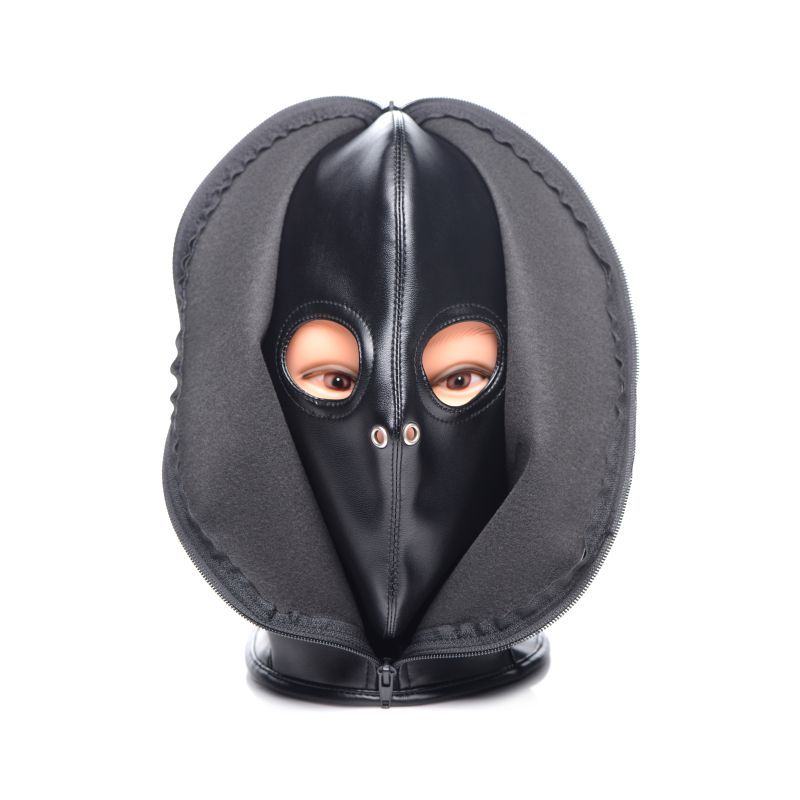 Strict Zip Front Bondage Hood Black V1055-7DM45855100188