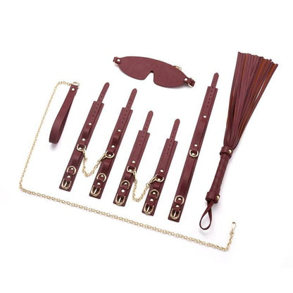Daytona 8 Pc Deluxe Bondage Play Kit Burgundy Gold V1055-7DM45855100453