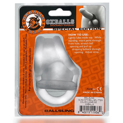 Oxballs Ballsling Split Sling Black Or Clear Ice - Clear Ice V1055-7F45000100488