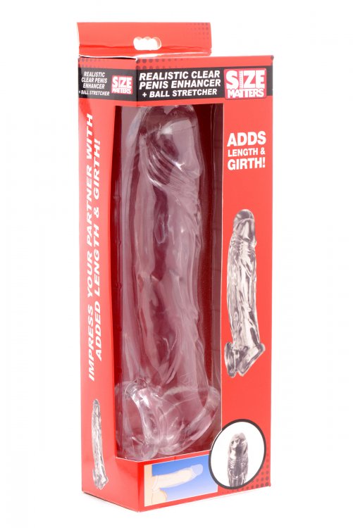 Size Matters Realistic Clear Penis Enhancer And Ball Stretcher V1055-7F45099100060