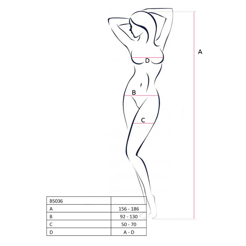 Passion Lingerie Bodysuit Bs036 Black - Red V1055-7FU45822100003