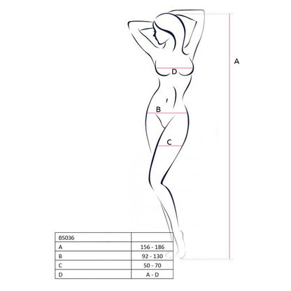 Passion Lingerie Bodysuit Bs036 Black - Red V1055-7FU45822100003