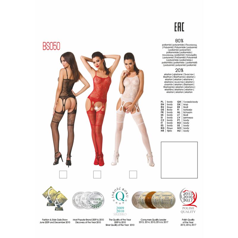 Passion Lingerie Bodystocking Bs050 Blk - Black V1055-7FU45822100004