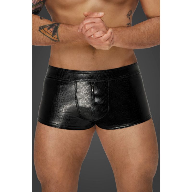 Noir Snake Wetlook Short Shorts - Black - Small V1055-7HG45829100054