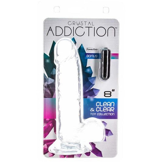 Addiction Crystal Dildo W Balls 8In Clear V1055-7I44990100073