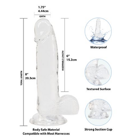 Addiction Crystal Dildo W Balls 8In Clear V1055-7I44990100073