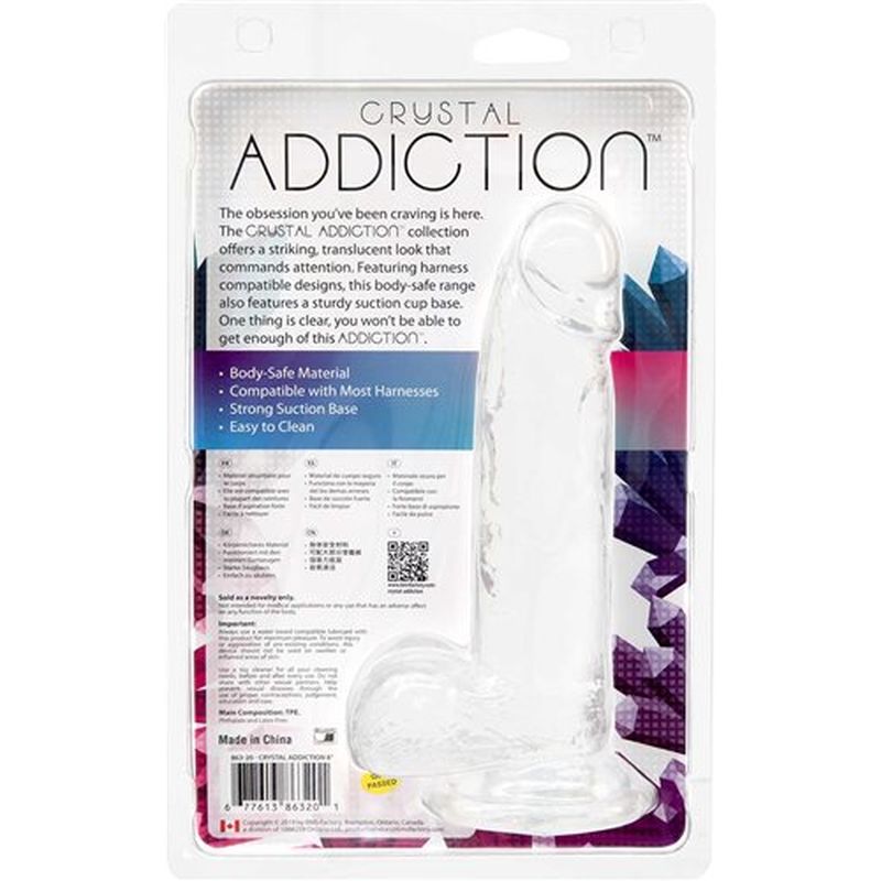 Addiction Crystal Dildo W Balls 8In Clear V1055-7I44990100073