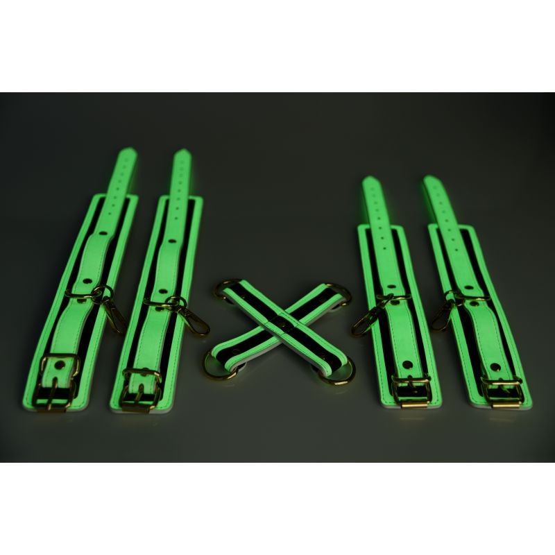 Master Series Kink In The Dark Glowing Hog Tie Set Fluro Green V1055-7ID45884100043