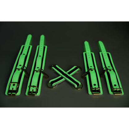 Master Series Kink In The Dark Glowing Hog Tie Set Fluro Green V1055-7ID45884100043