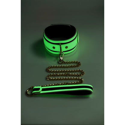 Master Series Kink In The Dark Glowing Collar And Lead Fluro Green V1055-7ID45884100045