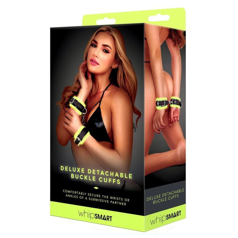 Whipsmart Glow In The Dark Deluxe Buckle Cuffs Black V1055-7ID45884100054
