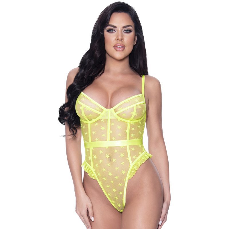 Exposed Lingerie High Leg Star Teddy V1055-7ID45884100069