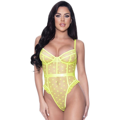Exposed Lingerie High Leg Star Teddy V1055-7ID45884100069