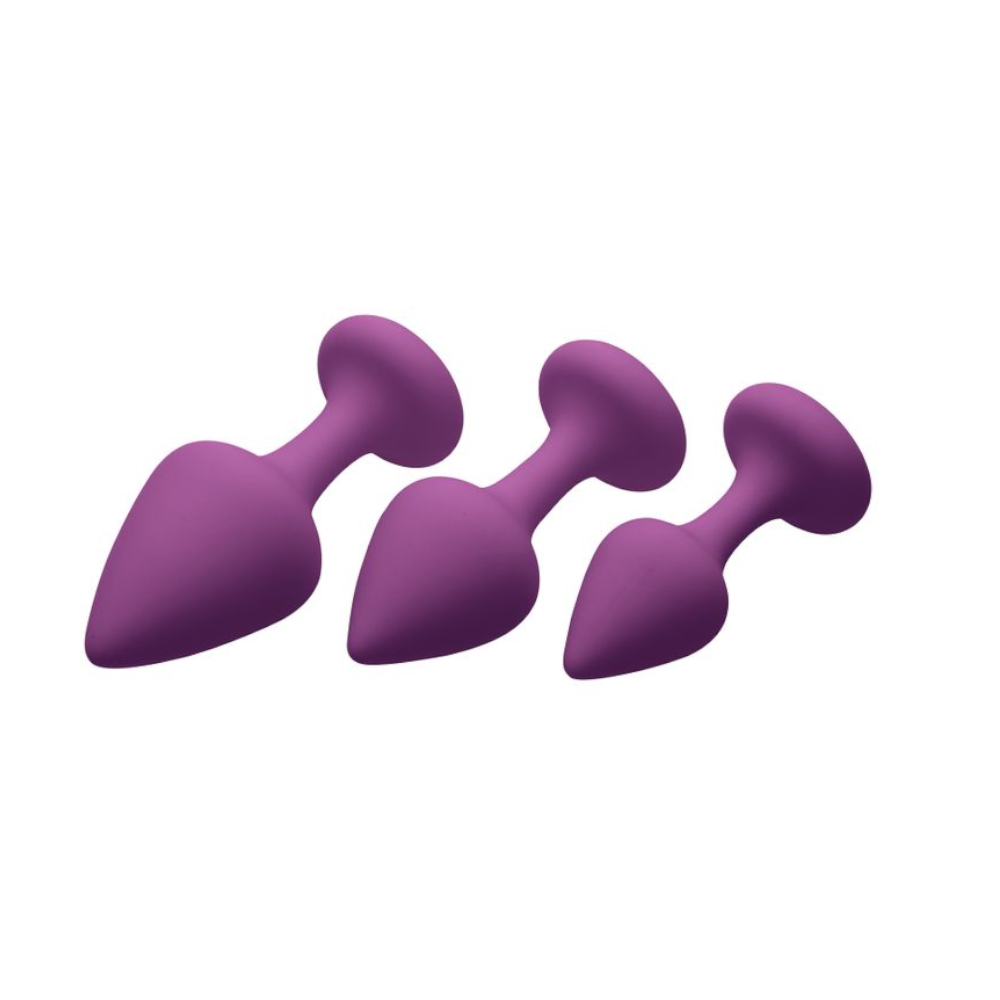 Frisky Purple Pleasures 3 Pc Silicone Anal Plugs V1055-7IR45903100010