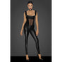 Noir Power Wetlook Overall With Tulle Panel Black V1055-7IR45903100027