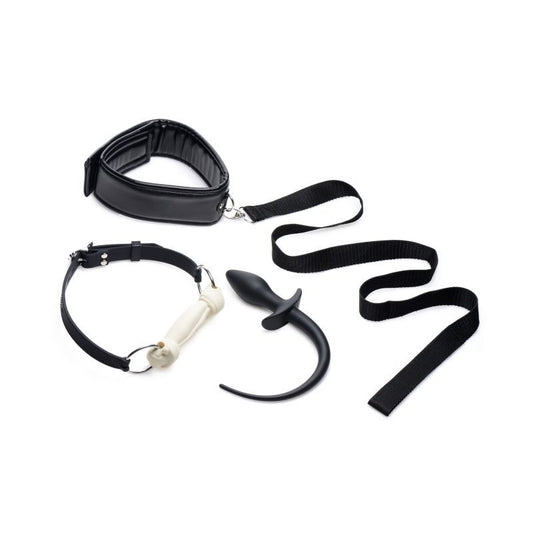 Tailz Puppy Play Set Incl Gag Plug And Collar Black V1055-7IR45903100043