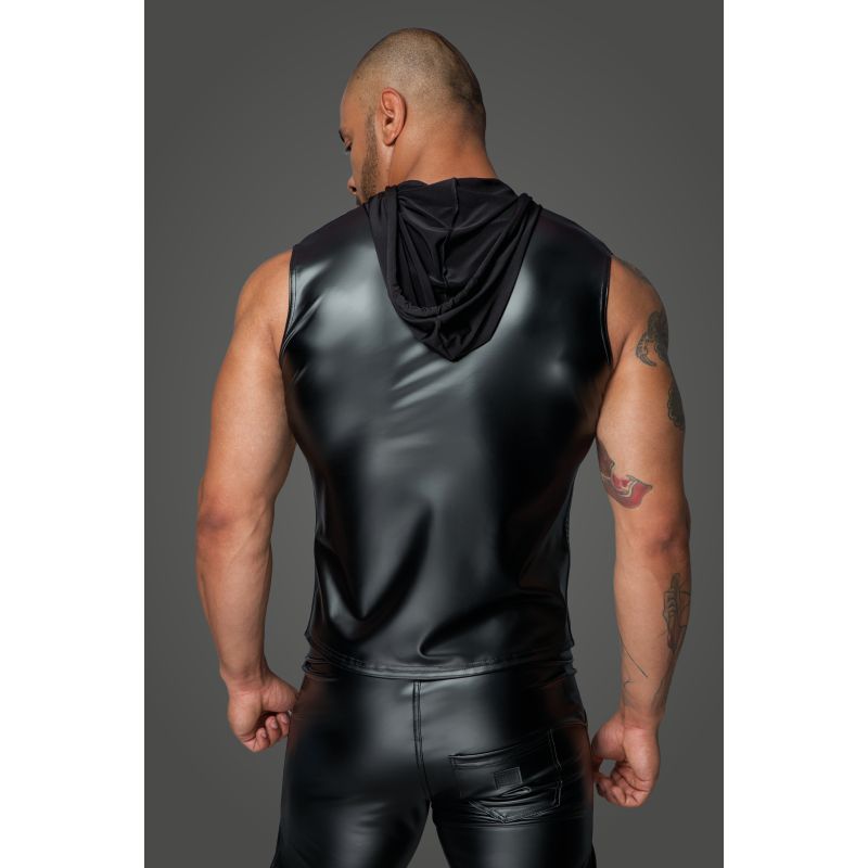 Powerwetlook Sleeveless Hooded Shirt w 2 Way Zipper V1055-7JB45905100013