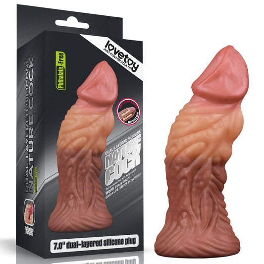 Lovetoy Nature Cock 7In Dual Layer Huge Alien Silicone Butt Plug Dildo V1055-7KI45898100054