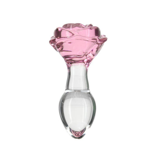 Pillow Talk Rosy Luxurious Glass Anal Plug W Clear Gem V1055-7KI45898100091