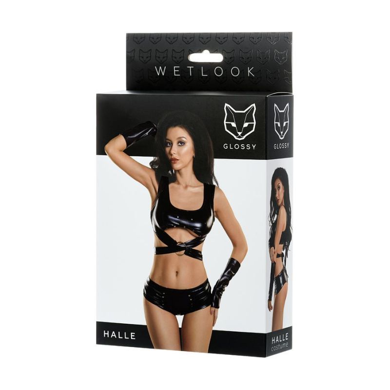 Glossy Wetlook 3 Pc Set Halle - Black - Medium V1055-7KI45898100123