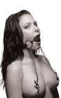 Master Series Hinder Breathable Silicone Ball Gag With Nipple Clamps V1055-7KS45783100030