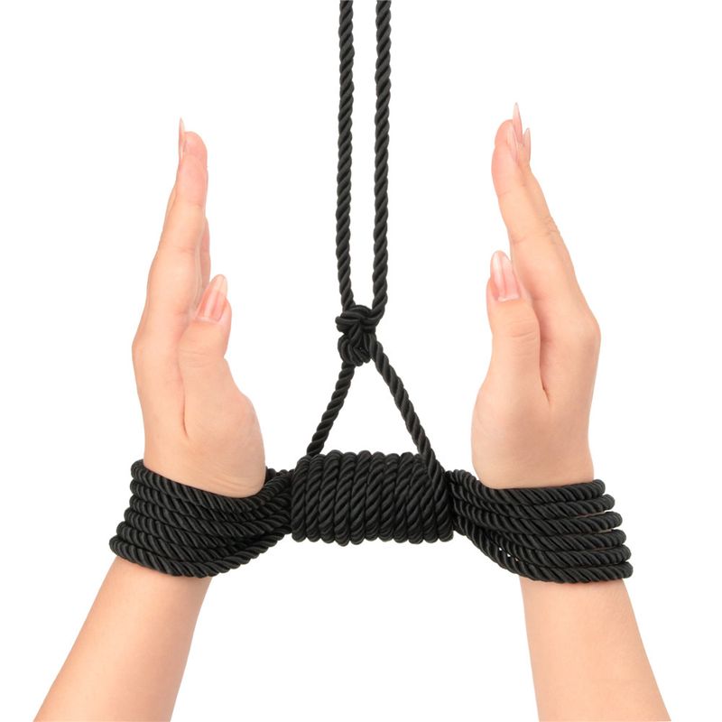 Lovetoy Rebellion Reign Ebony Silky Bondage Rope Black V1055-7PC45897100319