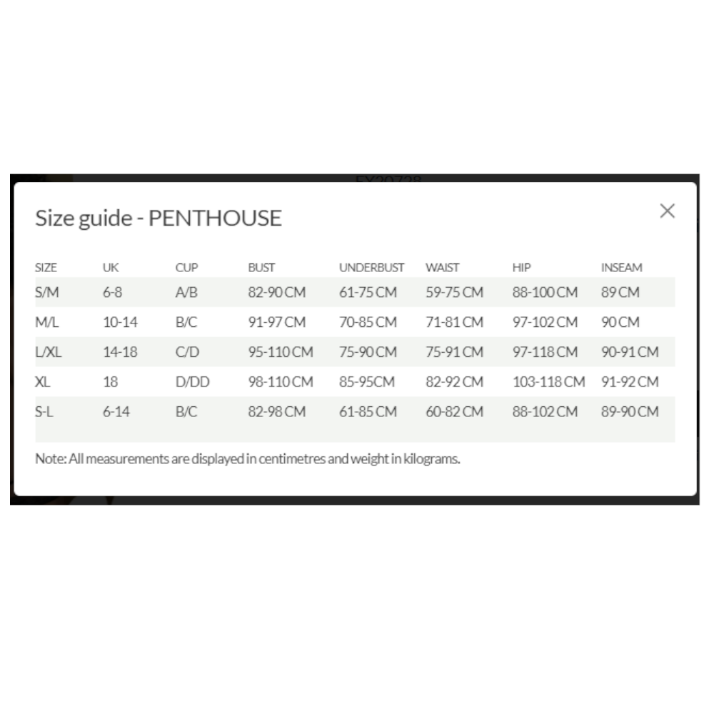 Penthouse Adore Me Panties Black S/M V1055-7QZ45895100013