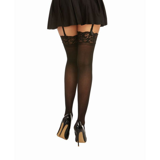 Dreamgirl Thigh High Sheer Lace Stockings Black V1055-7RO45849100033