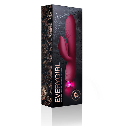 Rocks Off Every Girl Rabbit Vibrator Burgundy V1055-7TE45794103074