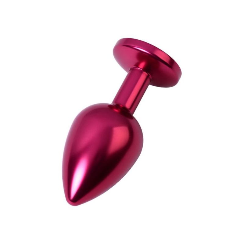 Red Metal Anal Plug With Black Crystal Medium Size V1055-7UU45896100003