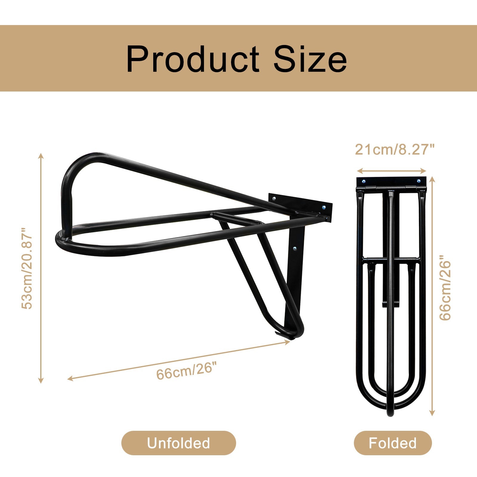 Samland Foldable Saddle Rack Wall Mounted Saddle Stand Space-Saving Steel Holder for Horse Tack V1060-105-21523