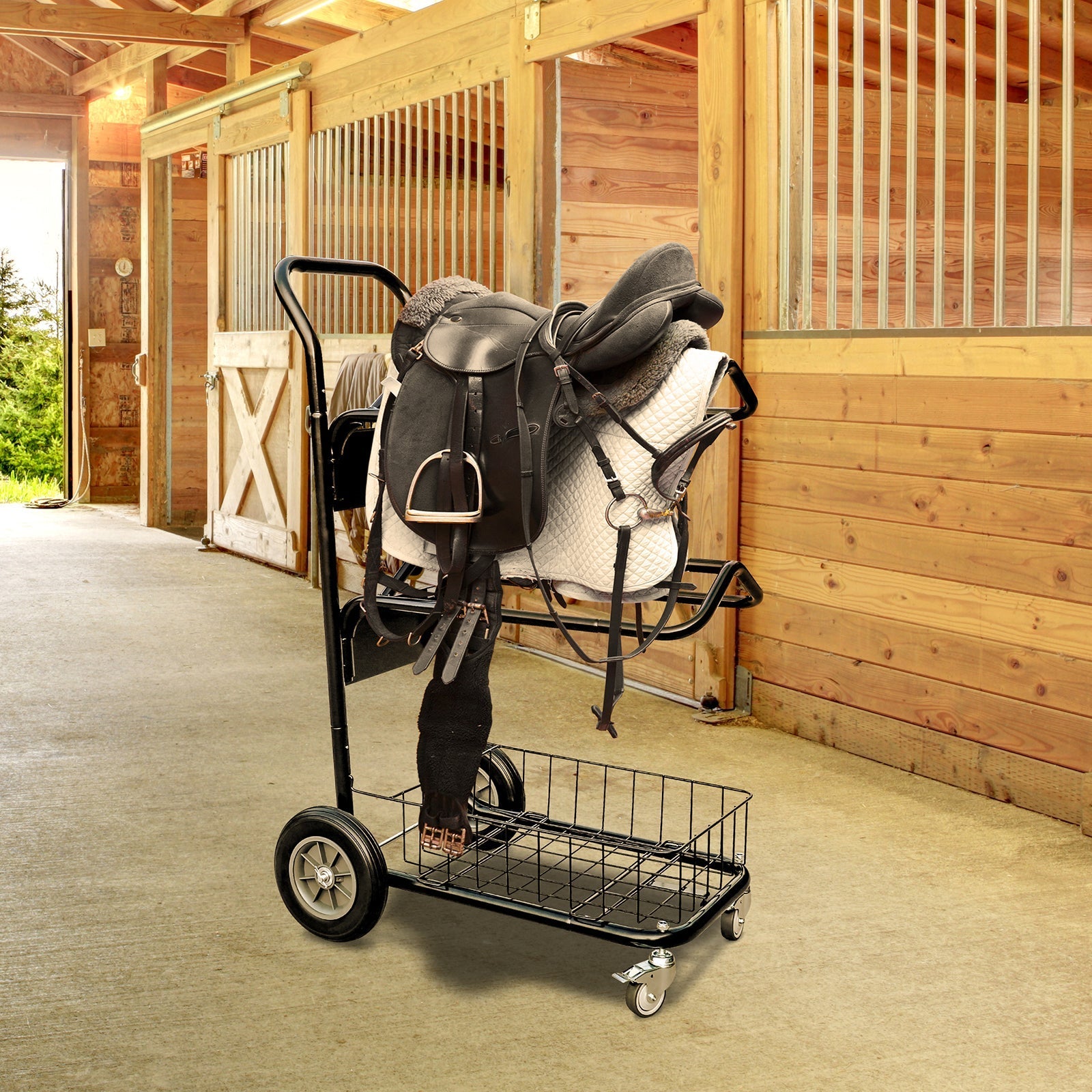 Samland Heavy Duty Two Tier Wheeled Saddle Rack V1060-105-21524